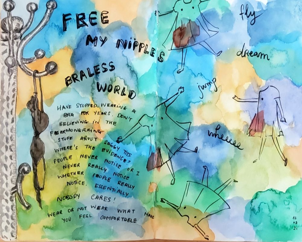 bra and braless figures